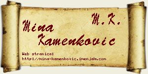 Mina Kamenković vizit kartica